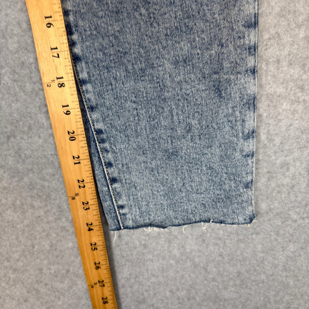 Old Navy OG Straight High Rise Jeans Womens 0 Light Wash Distressed Raw Hem - Picture 4 of 8